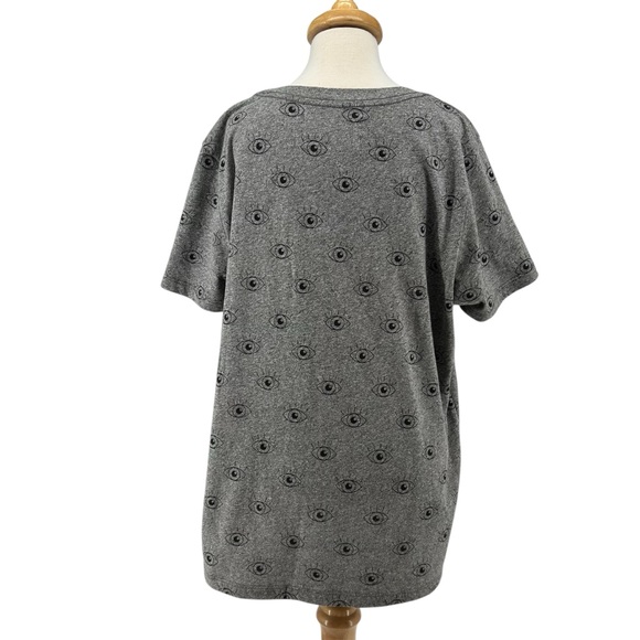 Anthropologie x Sol Angeles Heathered Gray All Eye Over Print Graphic Tee READ - Picture 6 of 10